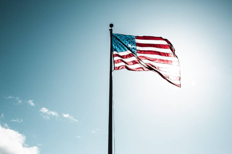 USA flag on a flagpole