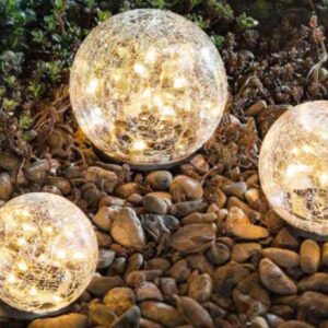 best crackle glass globe solar lights
