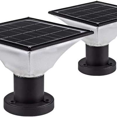 FOOYANCHO Solar Post Cap Lights Outdoor,Dusk to Dawn Auto On/Off Solar Powered Post Lights Fits Most Posts (2 Pack)