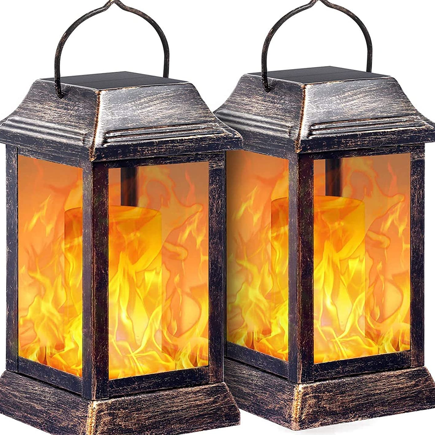 
Roll over image to zoom in







3 VIDEOS
TomCare Solar Lights Metal Flickering Flame Solar Lantern Outdoor Hanging Lanterns Lighting Heavy Duty Solar Powered Waterproof LED Flame Lights for Patio Garden Yard Christmas, 2 Pack (Bronze)