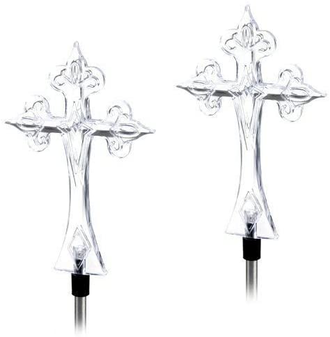 Unido Box Cross Solar Garden Stake Light LED Color-Changing, Set of 2